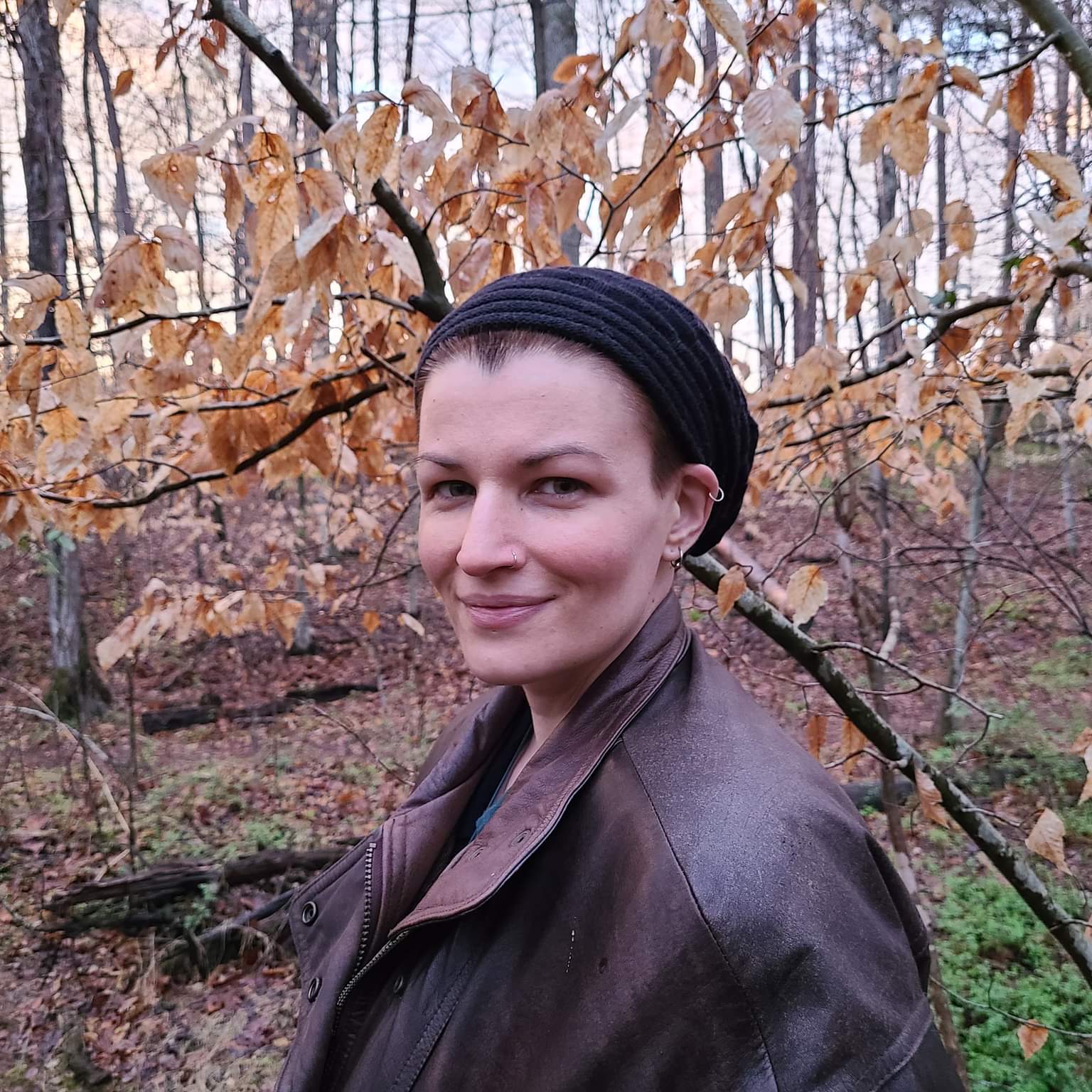 J. in a forest.